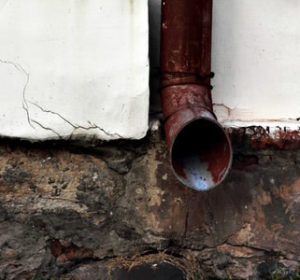 rusty downspout
